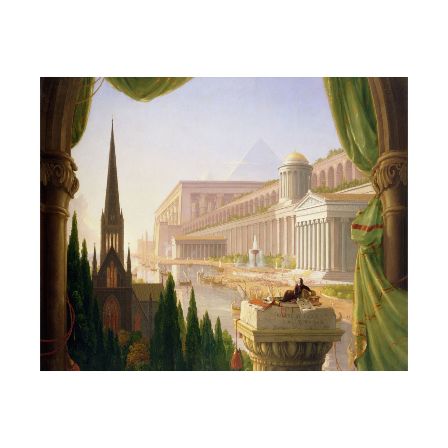 Cole. Thomas - The Architect’s Dream (1840) - Satin Posters
