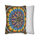 Emerald Arrows Mandala - Suede Square Pillowcase