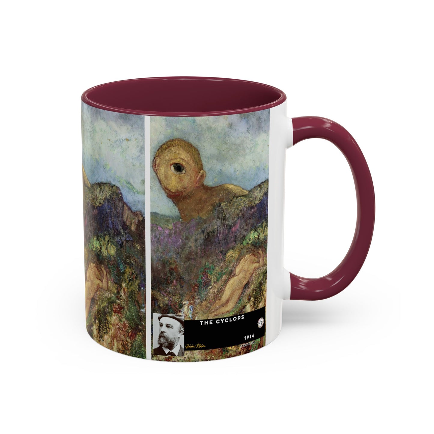 Redon, Odilon - The Cyclops (1914) - Colorful Accent Mugs