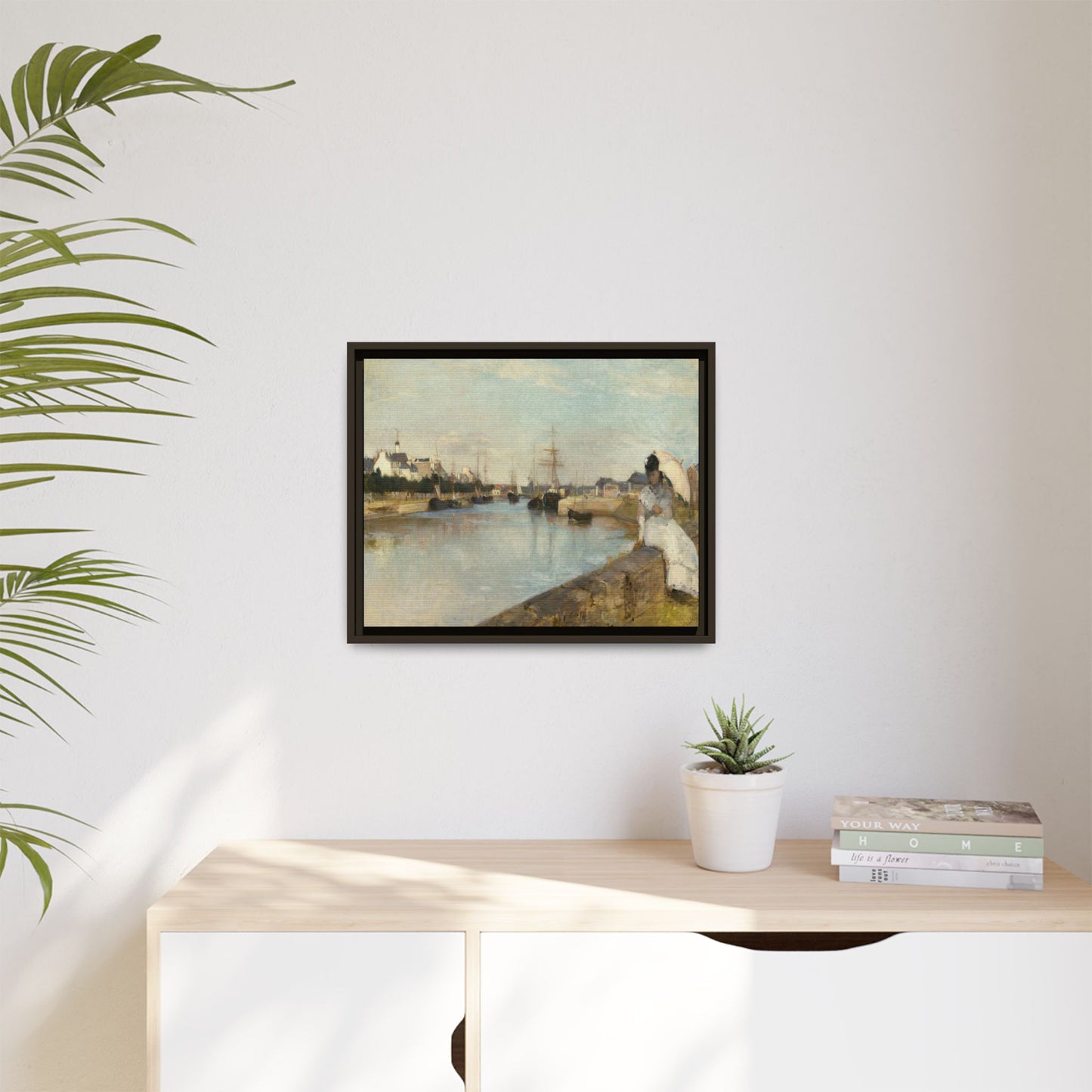 Morisot, Berthe - The Harbor at Lorient (1869) - Matte Canvas, Framed