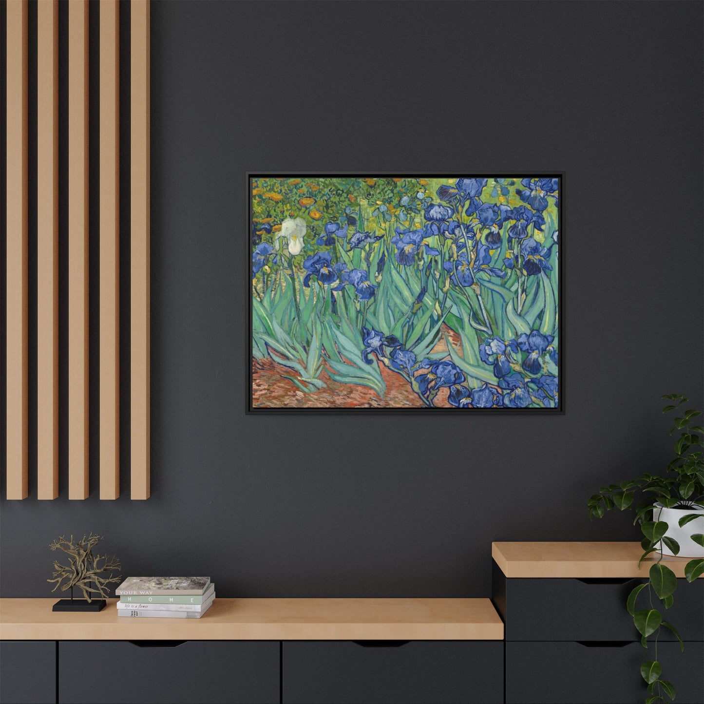 Van Gogh, Vincent - Irises (1889) - Matte Canvas, Framed
