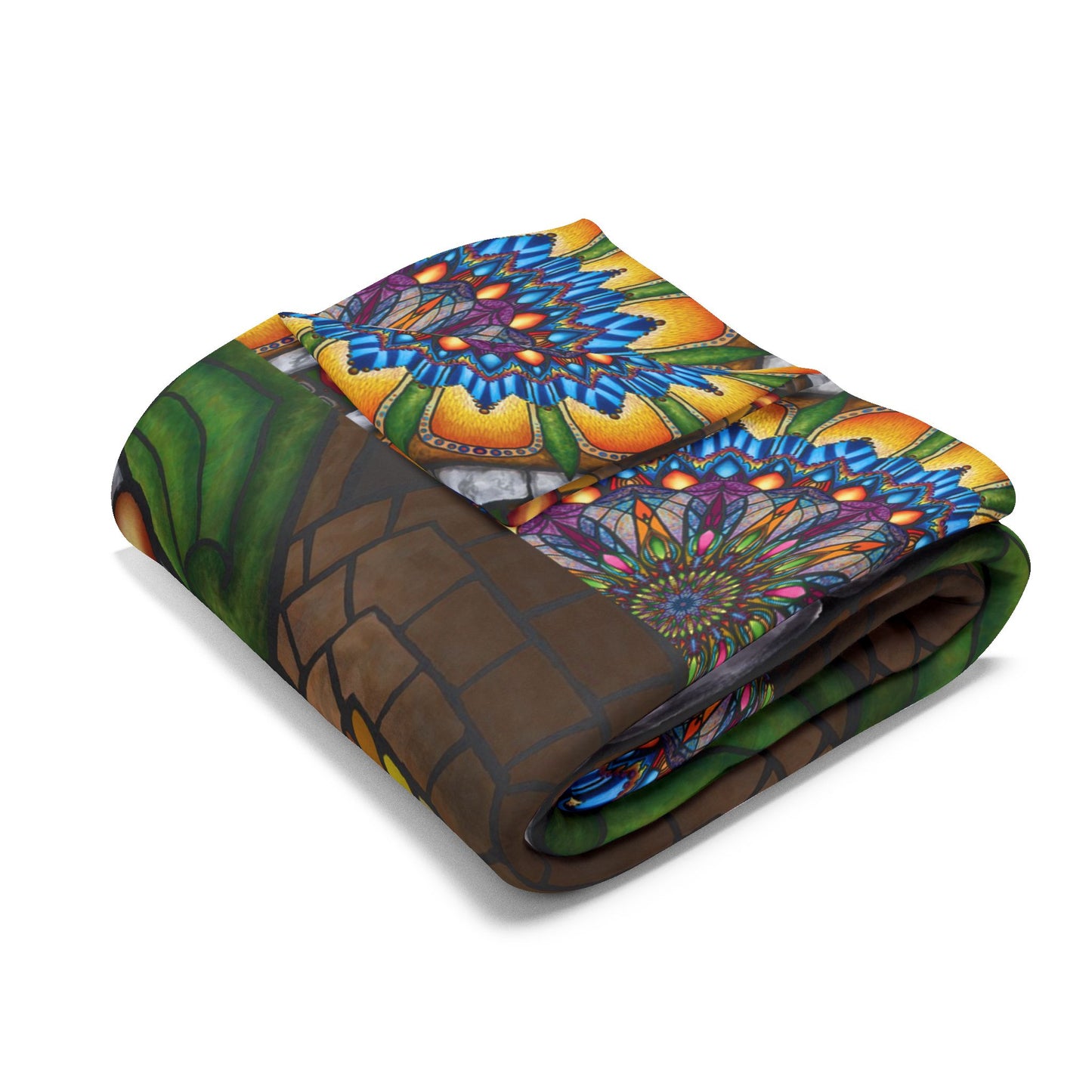 Pacio, Adam - Emerald Arrows Mandala - Arctic Fleece Blanket