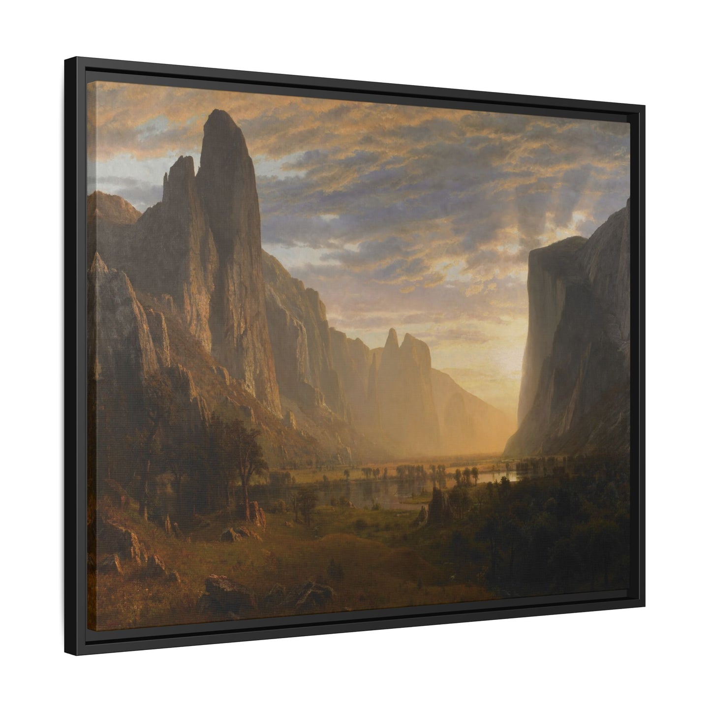 Bierstadt, Albert - Looking Down Yosemite Valley (1865) - Matte Canvas, Framed