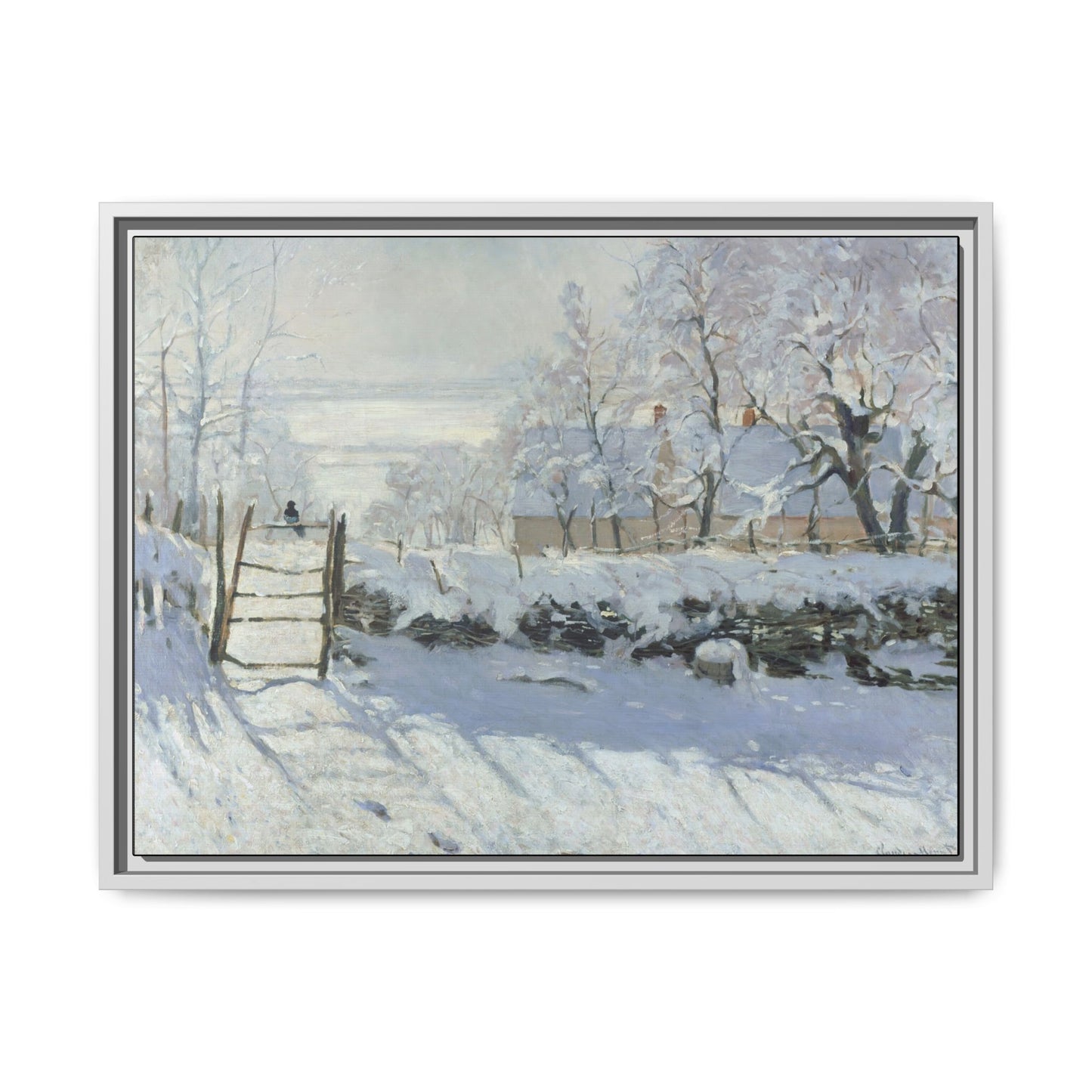 Monet, Claude - The Magpie (1868) - Matte Canvas, Framed