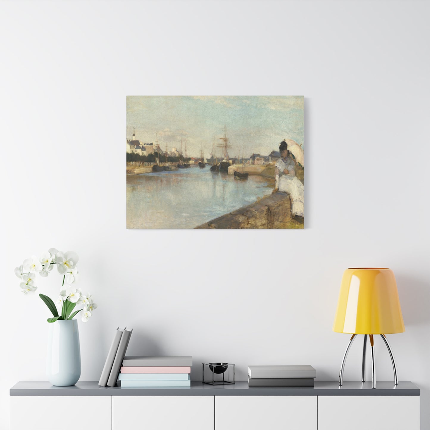 Morisot, Berthe - The Harbor at Lorient (1869) - Canvas Block, unframed