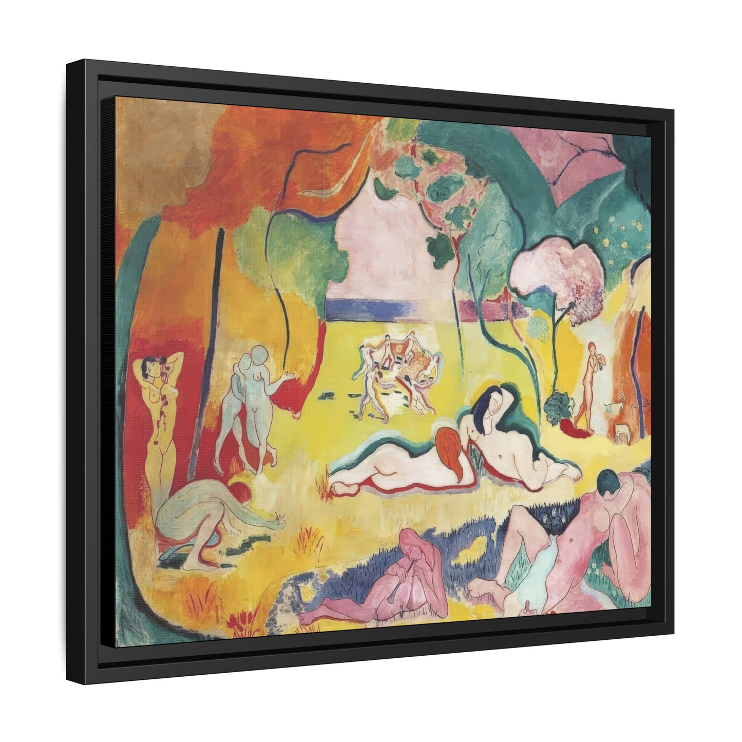 Matisse, Henri - The Joy of Life (1905) - Matte Canvas, Framed