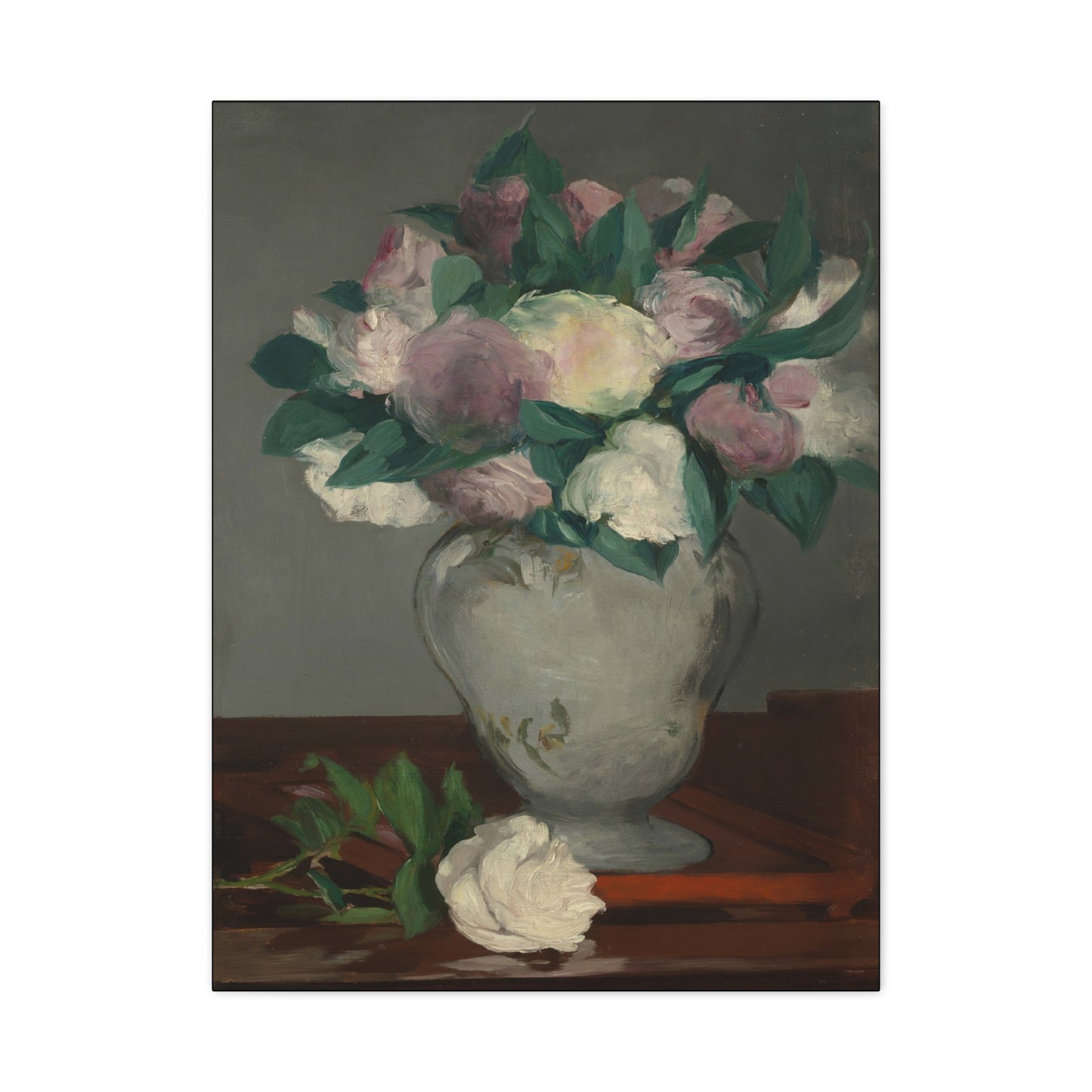 Manet, Édouard - Peonies (1864) - Canvas Block, unframed