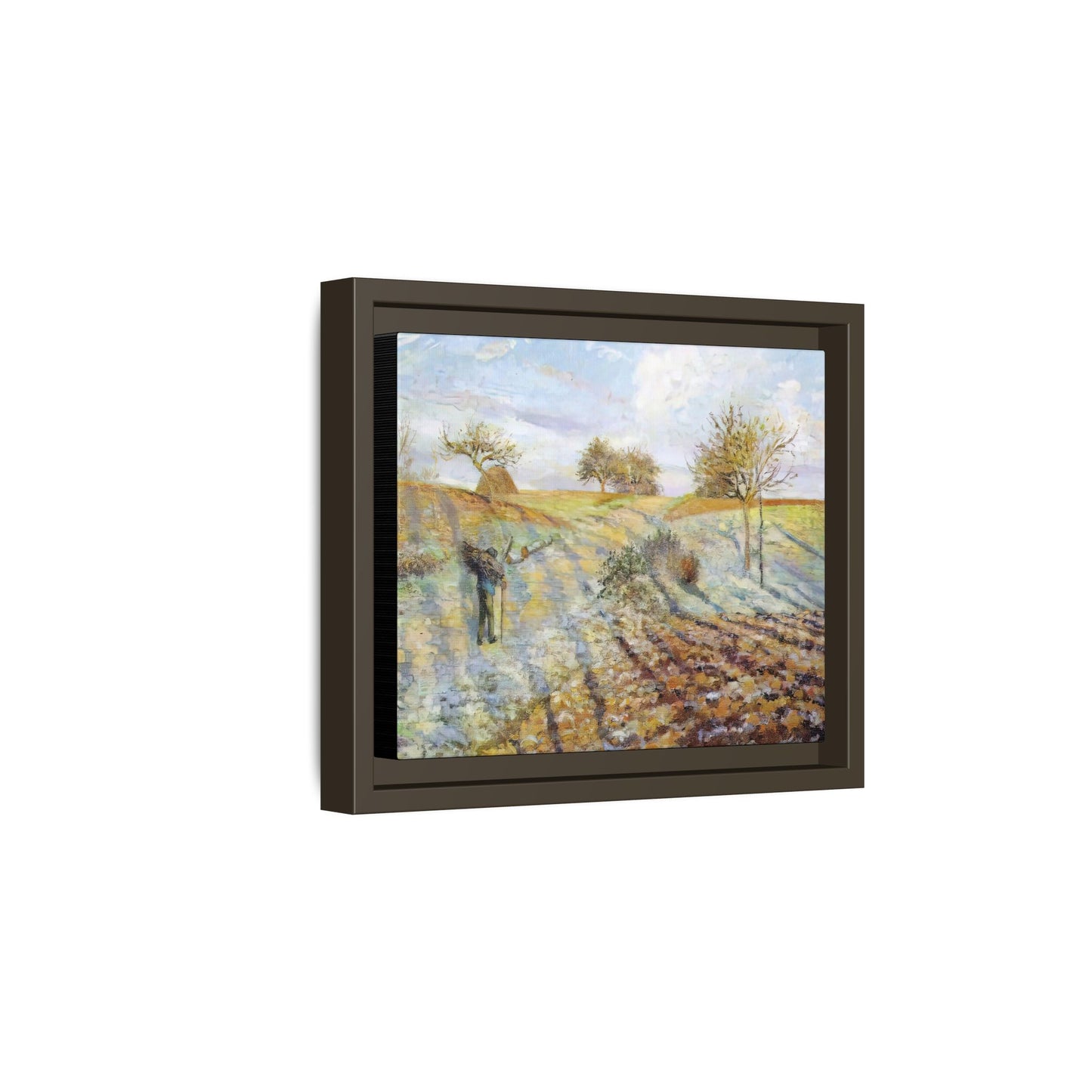 Pissarro, Camille - Hoarfrost (1873) - Matte Canvas, Framed