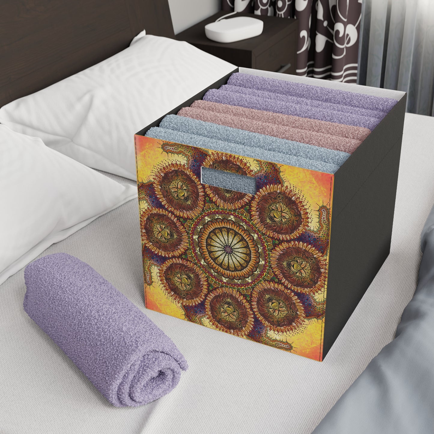 Lion Summer Mandala - Felt Storage Box