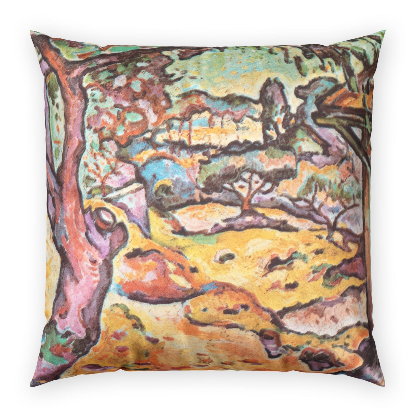 Braque, Georges - Olive Tree near L'Estaque (1906) - Poly Velvet Pillow