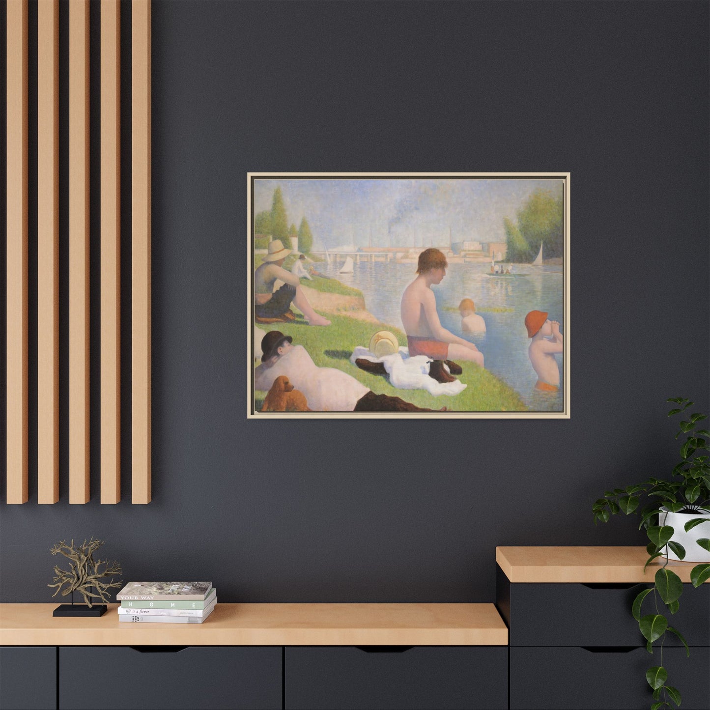 Seurat, Georges - Bathers at Asnières (1884) - Matte Canvas, Framed