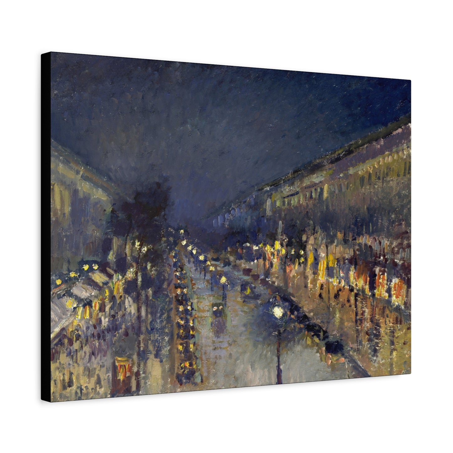 Pissarro, Camille - The Boulevard Montmartre At Night (1897) - Canvas Block, unframed