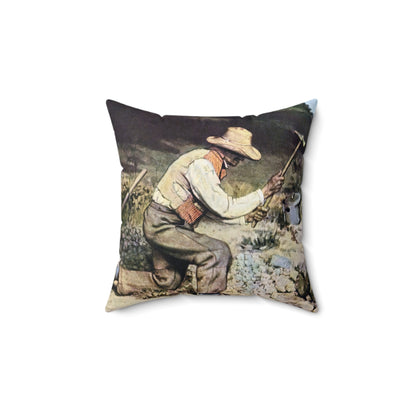 Courbet, Gustave - The Stone Breakers (1850) - Suede Square Pillow