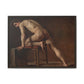 Courbet, Gustave - Study of a Nude Man (1840) - Matte Canvas, Framed