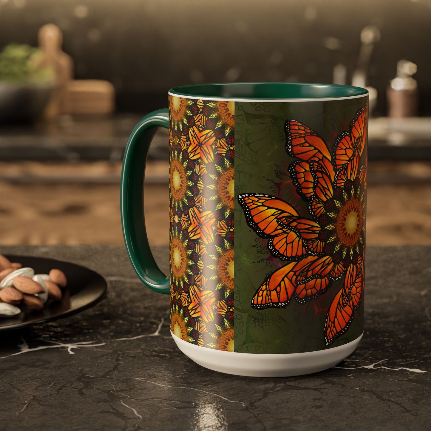 Pacio, Adam - Monarch Butterfly Mandala - Colorful Accent Mugs