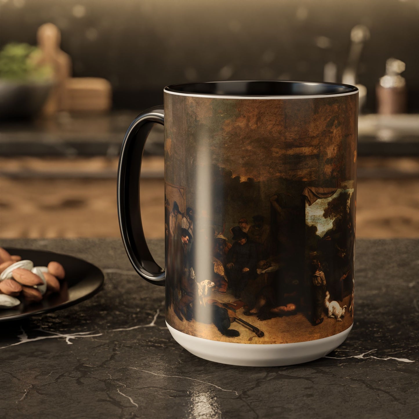 Courbet, Gustave - The Painter’s Studio (1855) - Colorful Accent Mugs