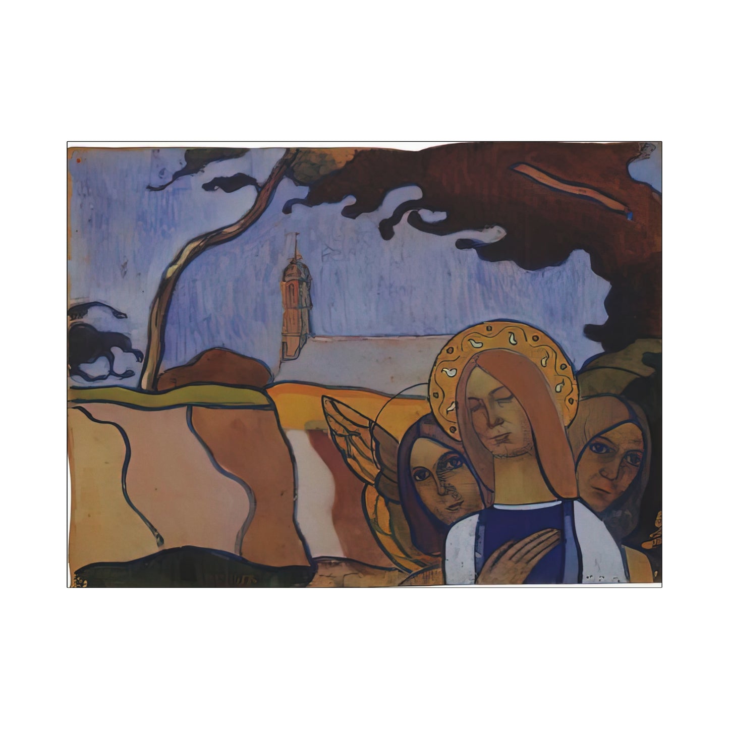Filiger, Charles - Virgin and Two Angels (1895) - Canvas Block, unframed