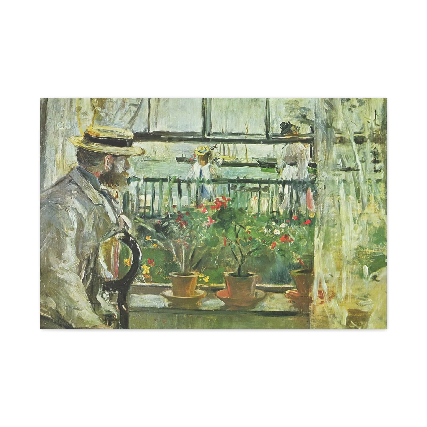 Morisot, Berthe - Eugene Manet on the Isle of Wight (1875) - Canvas Block, unframed