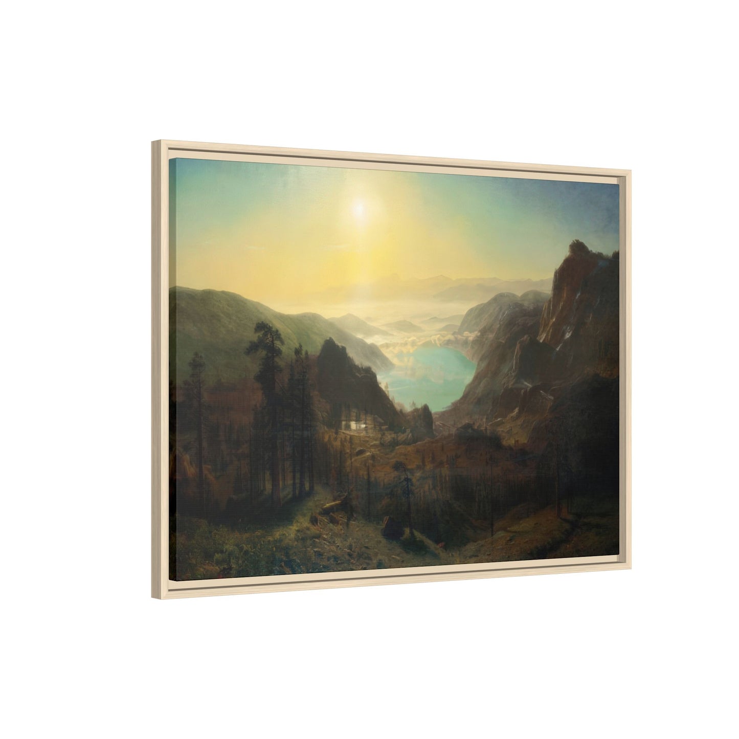 Bierstadt, Albert - Donner Lake from the Summit (1873) - Matte Canvas, Framed