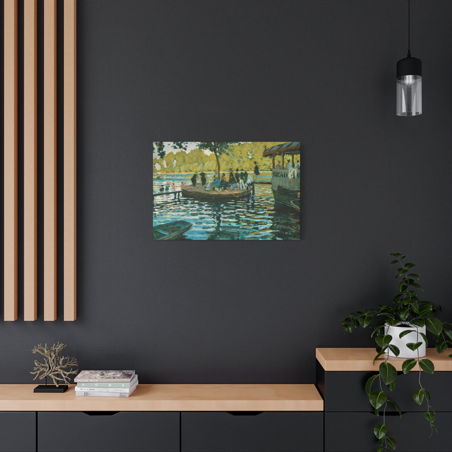 Monet, Claude - La Grenouillere (1869) - Canvas Block, unframed