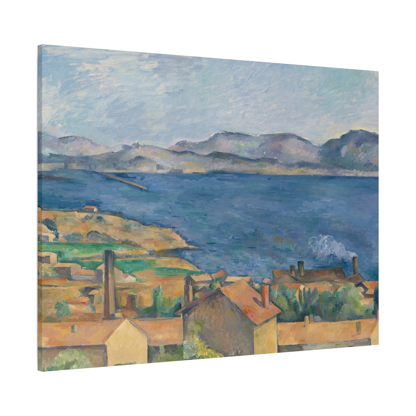 Cézanne, Paul - The Bay of Marseille, Seen from L'Estaque (1885) - Canvas Block, unframed