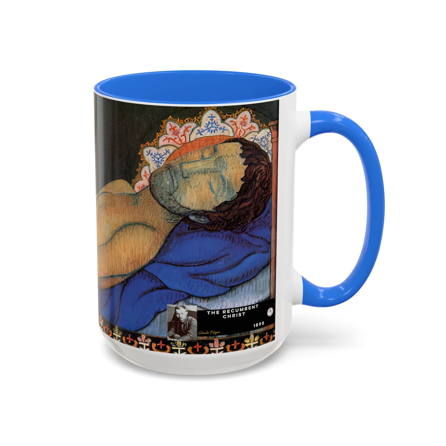 Filiger, Charles - The Recumbent Christ (1895) - Colorful Accent Mugs