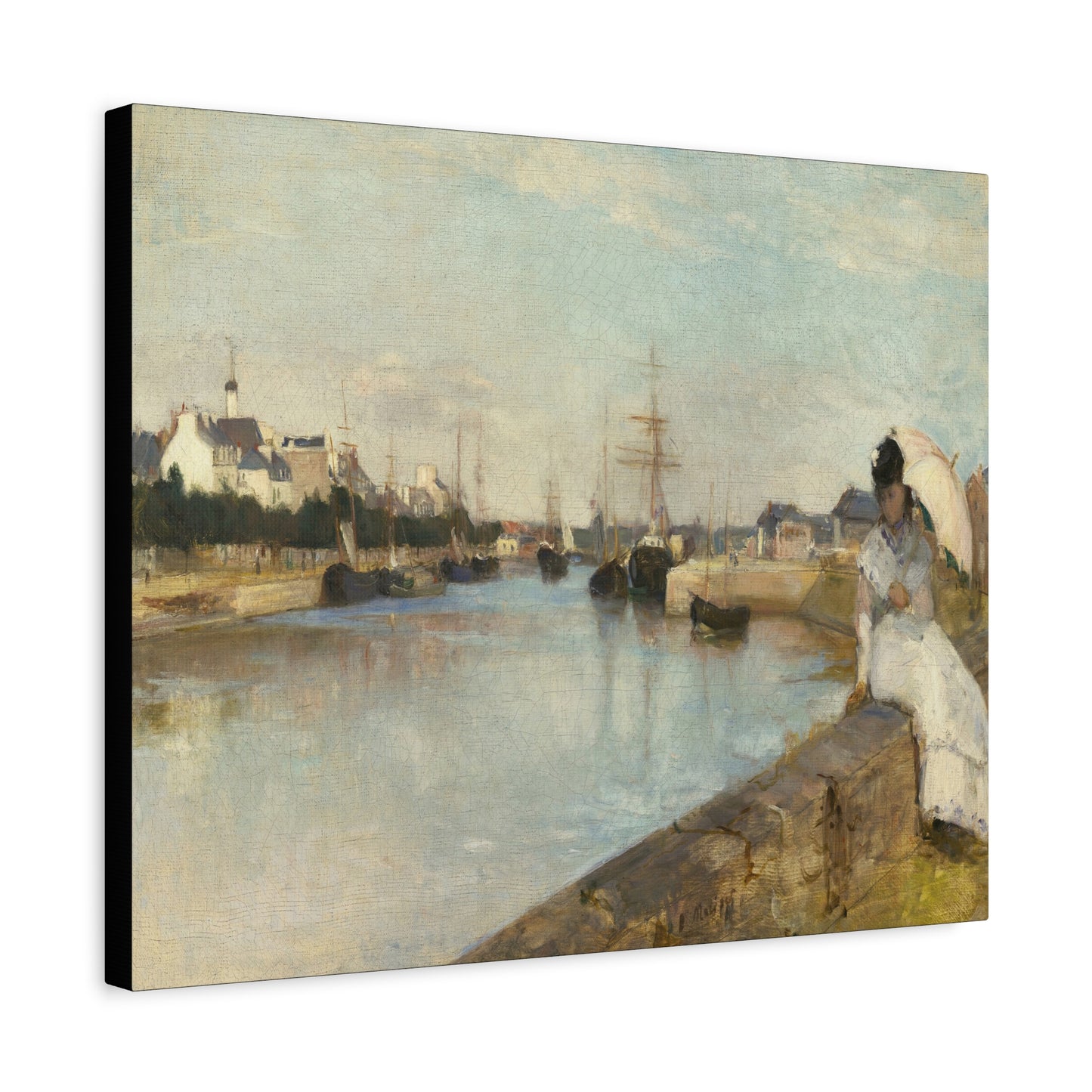 Morisot, Berthe - The Harbor at Lorient (1869) - Canvas Block, unframed