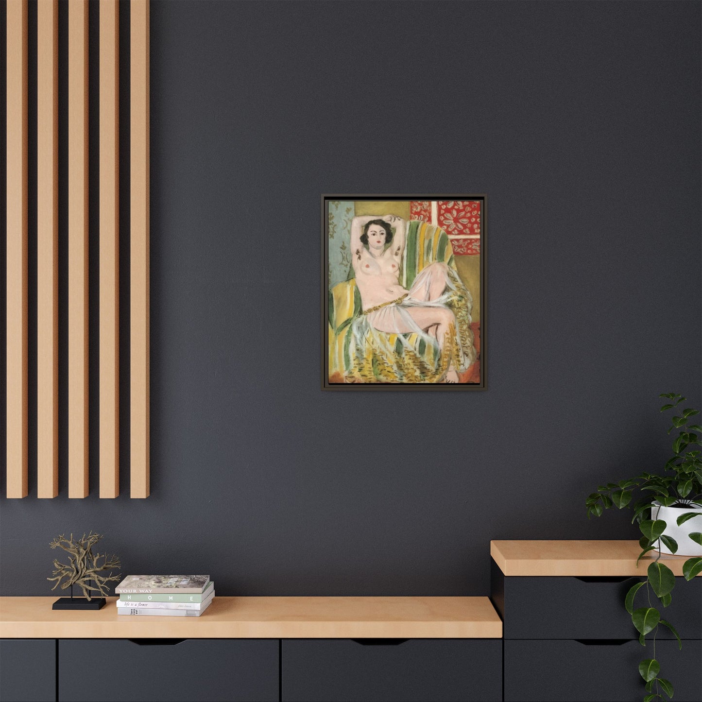 Matisse, Henri - Odalisque with Raised Arms (1923) - Matte Canvas, Framed