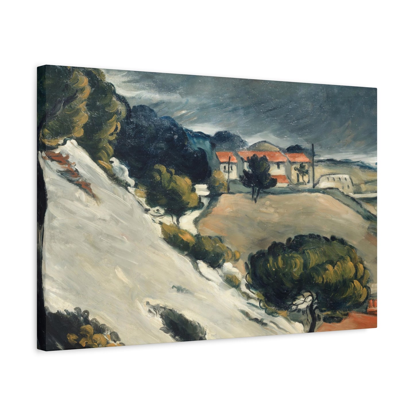 Cézanne, Paul - L’Estaque, Melting Snow (1870) - Canvas Block, unframed