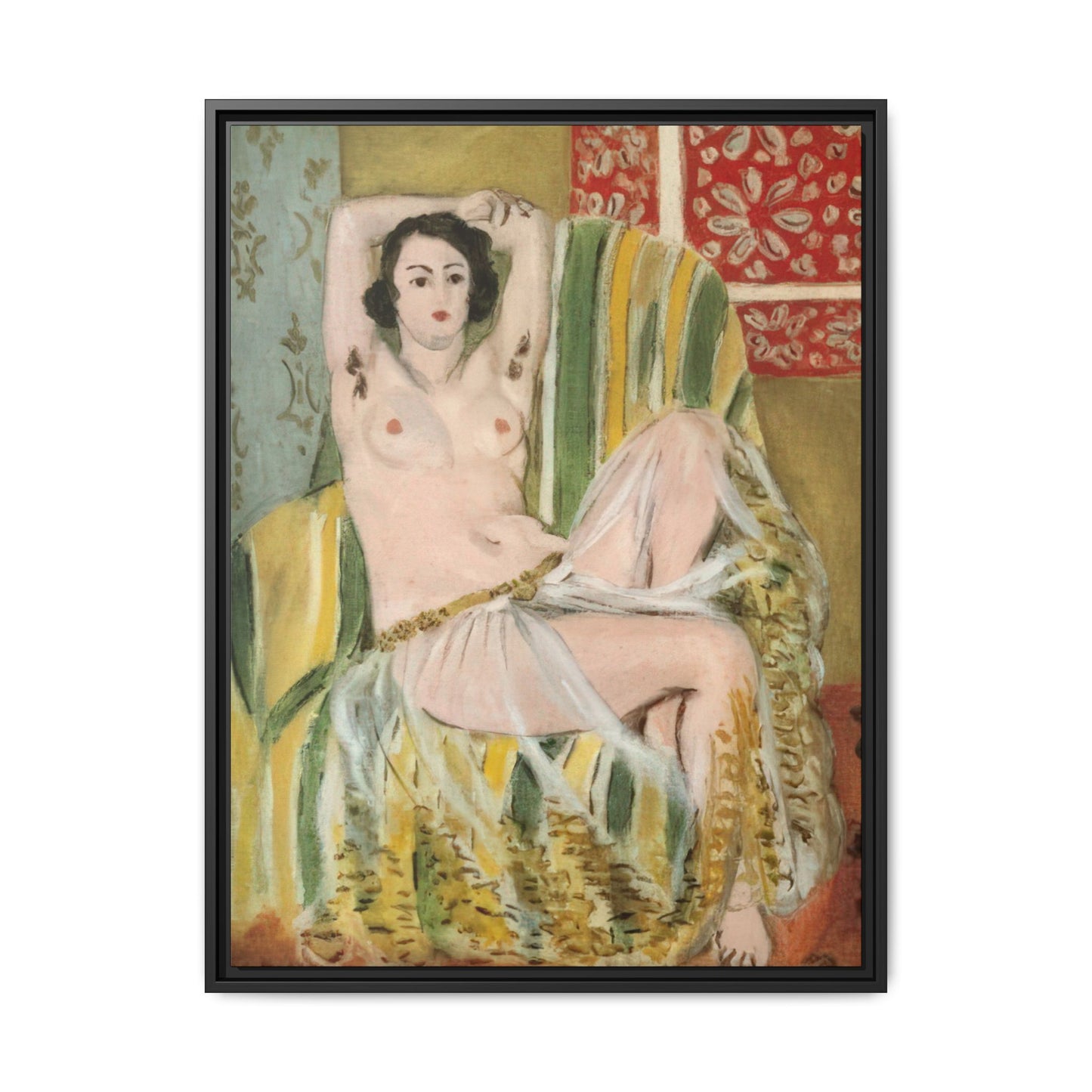Matisse, Henri - Odalisque with Raised Arms (1923) - Matte Canvas, Framed