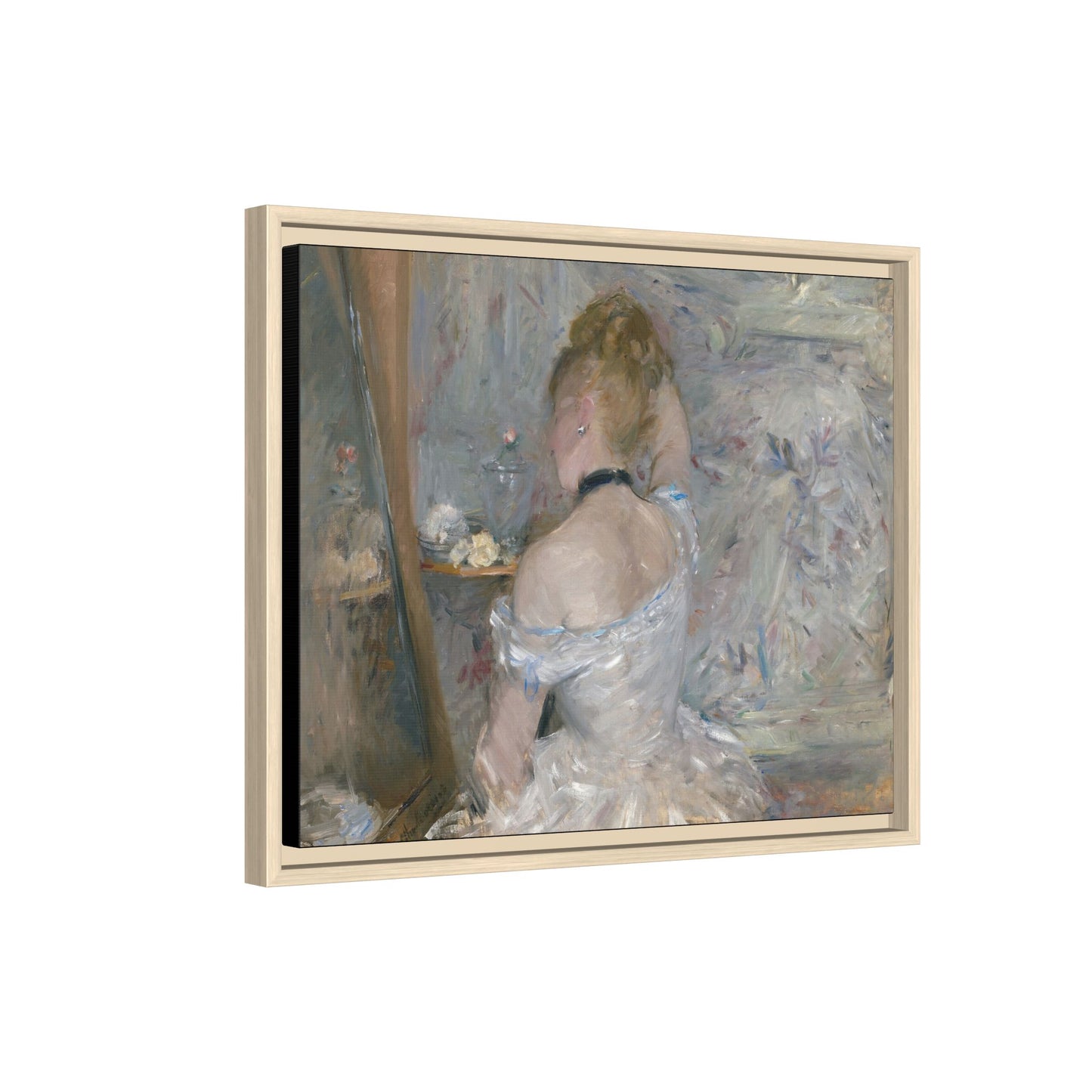 Morisot, Berthe - Woman at Her Toilette (1880) - Matte Canvas, Framed