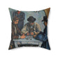 Cézanne, Paul - The Card Players (1892) - Suede Square Pillow