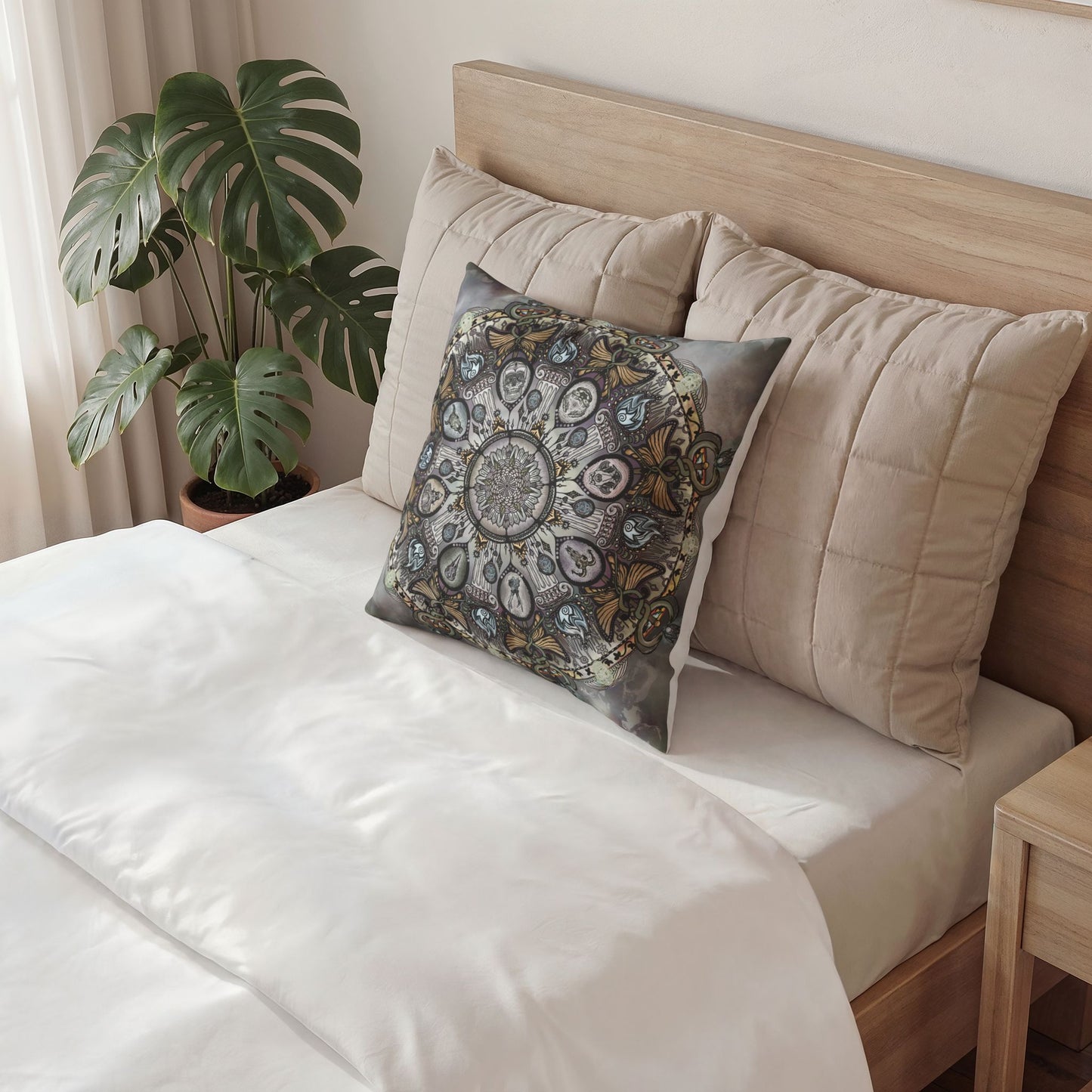Pacio, Adam - Memento Mori Mandala - Poly Velvet Pillow