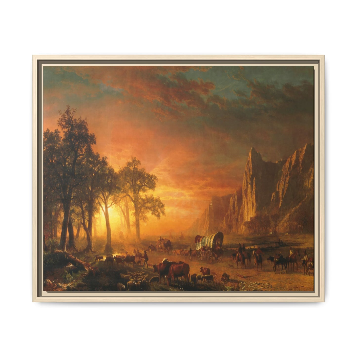 Bierstadt, Albert - Emigrants Crossing the Plains (1867) - Matte Canvas, Framed