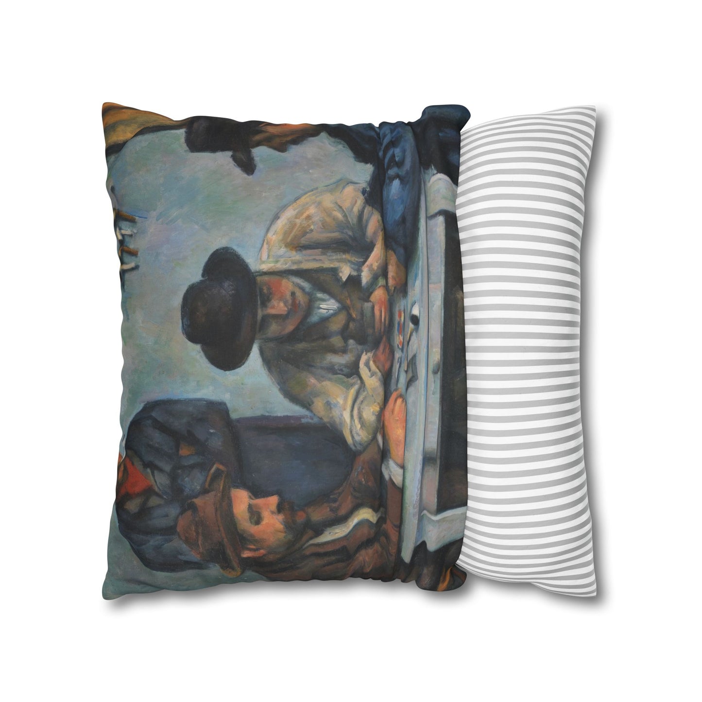 Cézanne, Paul - The Card Players (1892) - Faux Suede Square Pillowcase