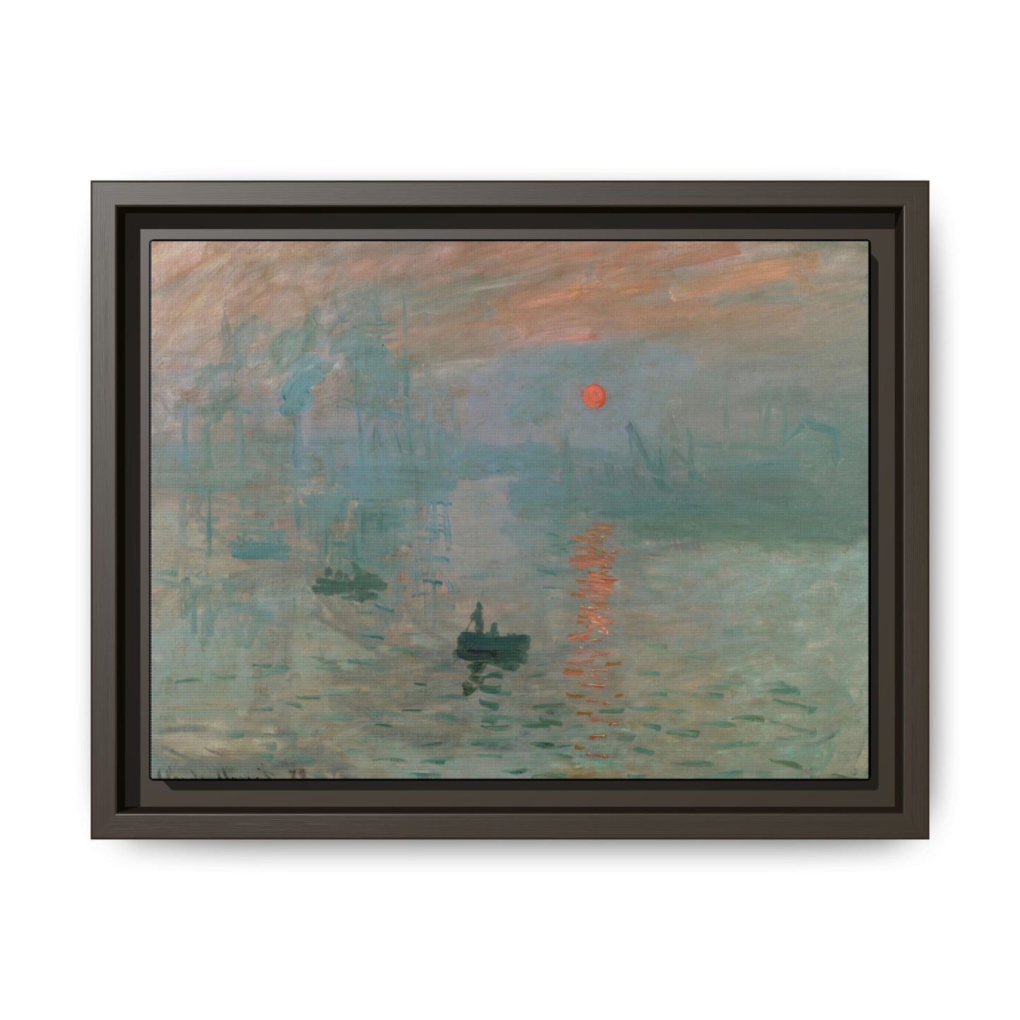 Monet, Claude - Impression, Sunrise (1872) - Matte Canvas, Framed