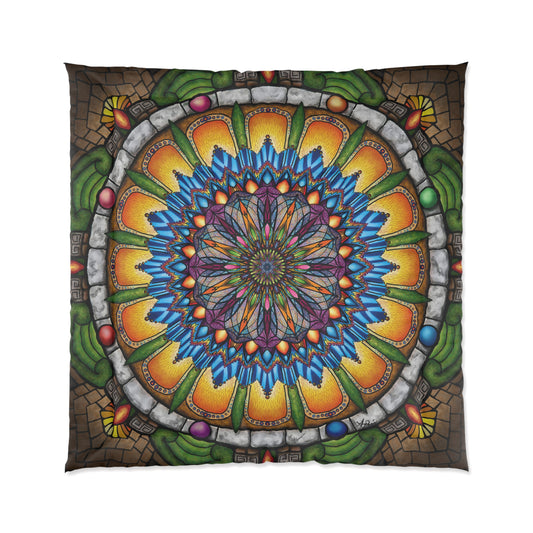 Emerald Arrows Mandala - Comforter