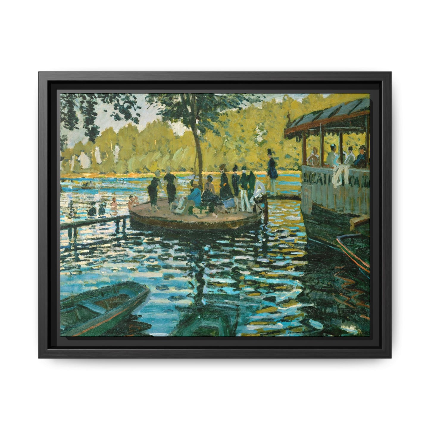 Monet, Claude - La Grenouillere (1869) - Matte Canvas, Framed