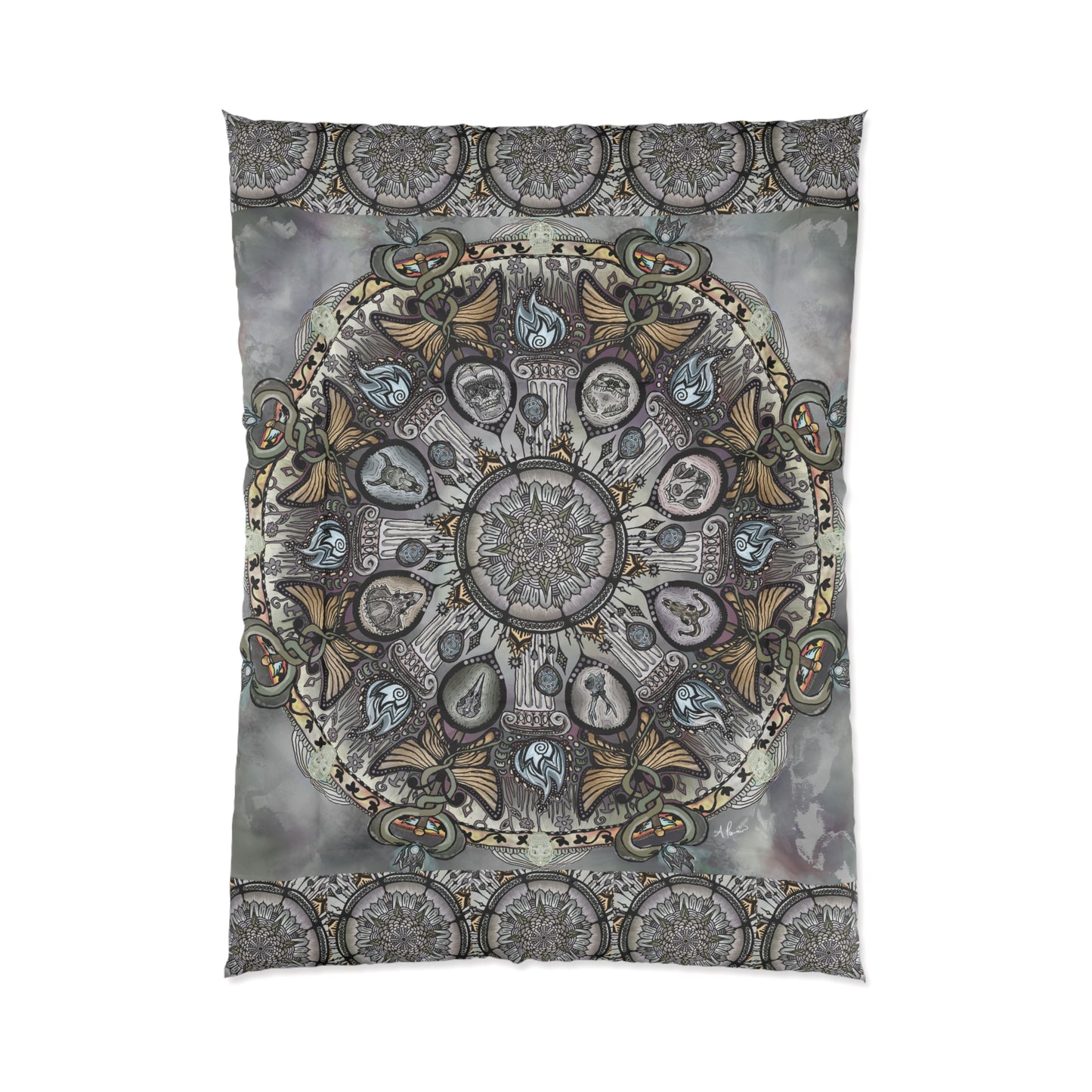 Memento Mori Mandala - Comforter