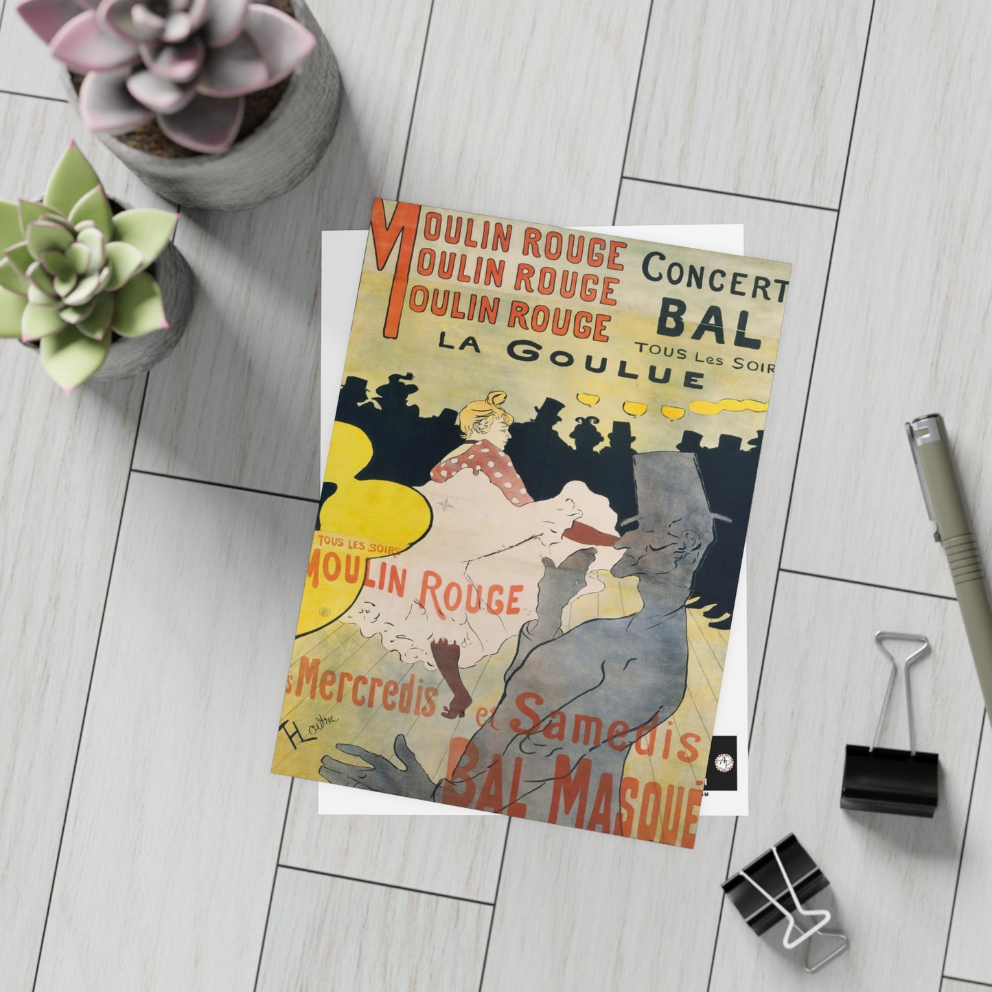 Toulouse-Lautrec, Henri - Moulin Rouge - La Goulue (1891) - Postcard Bundles with Envelopes Included