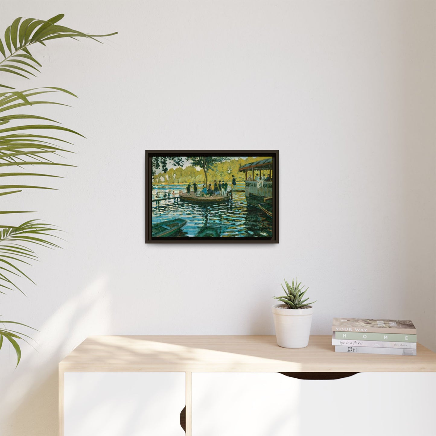 Monet, Claude - La Grenouillere (1869) - Matte Canvas, Framed