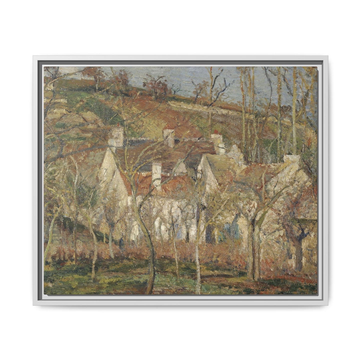 Pissarro, Camille - Red Roofs, Corner of a Village in Winter (1877) - Matte Canvas, Framed
