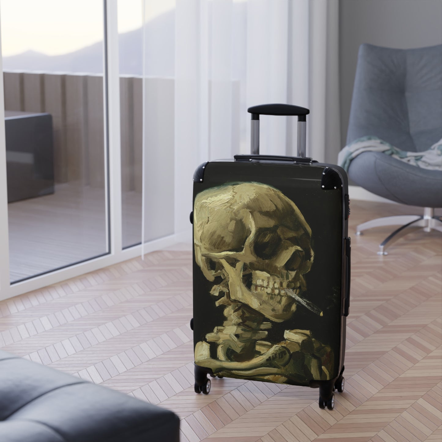 Van Gogh, Vincent - Head of a Skeleton with a Burning Cigarette (1886) - Suitcase