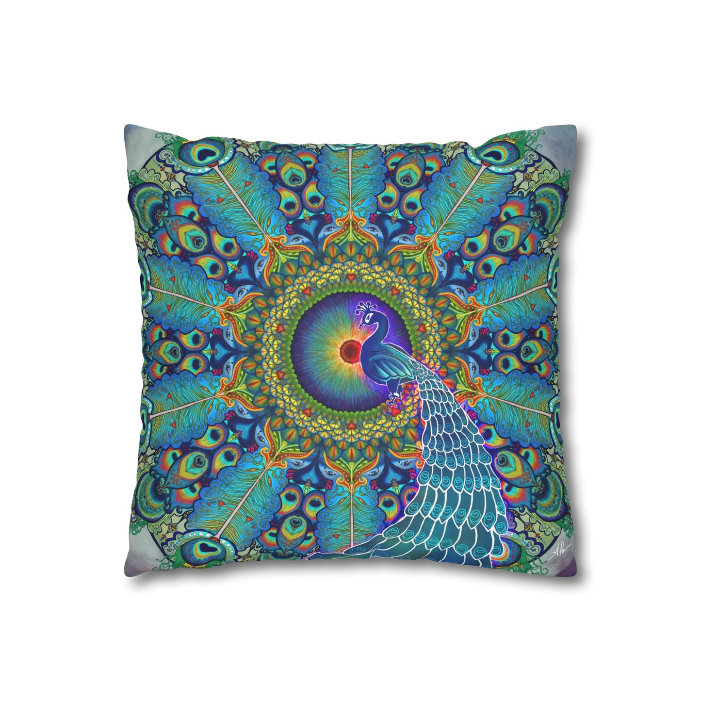 Pacio, Adam - Melek Taus Mandala - Suede Square Pillowcase