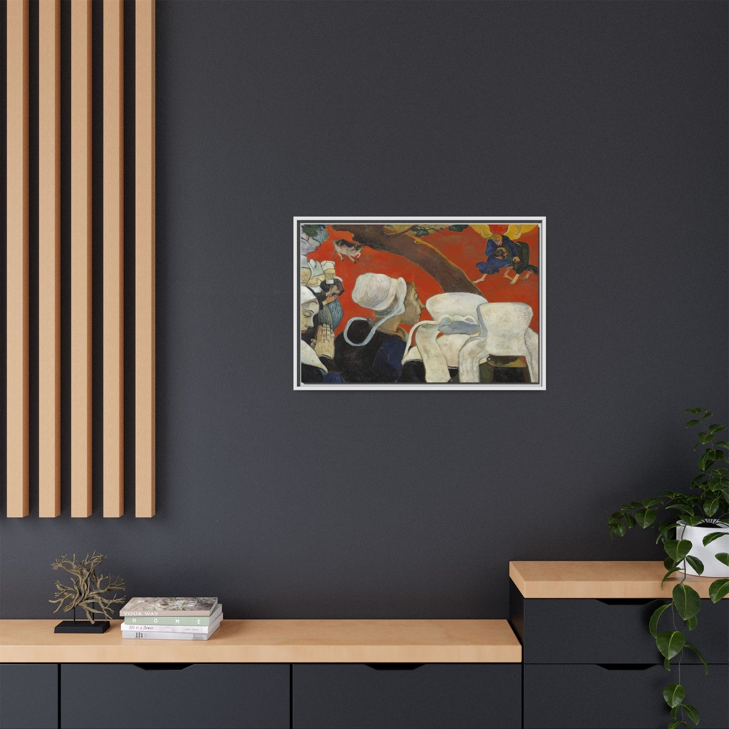 Gauguin, Paul - Vision of the Sermon (Jacob Wrestling with the Angel) (1888) - Matte Canvas, Framed