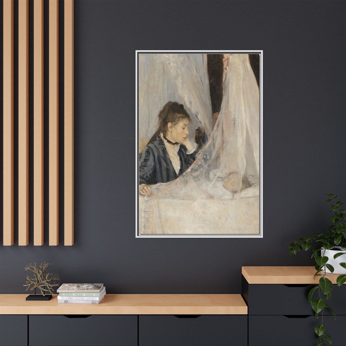 Morisot, Berthe - The Cradle (1872) - Matte Canvas, Framed