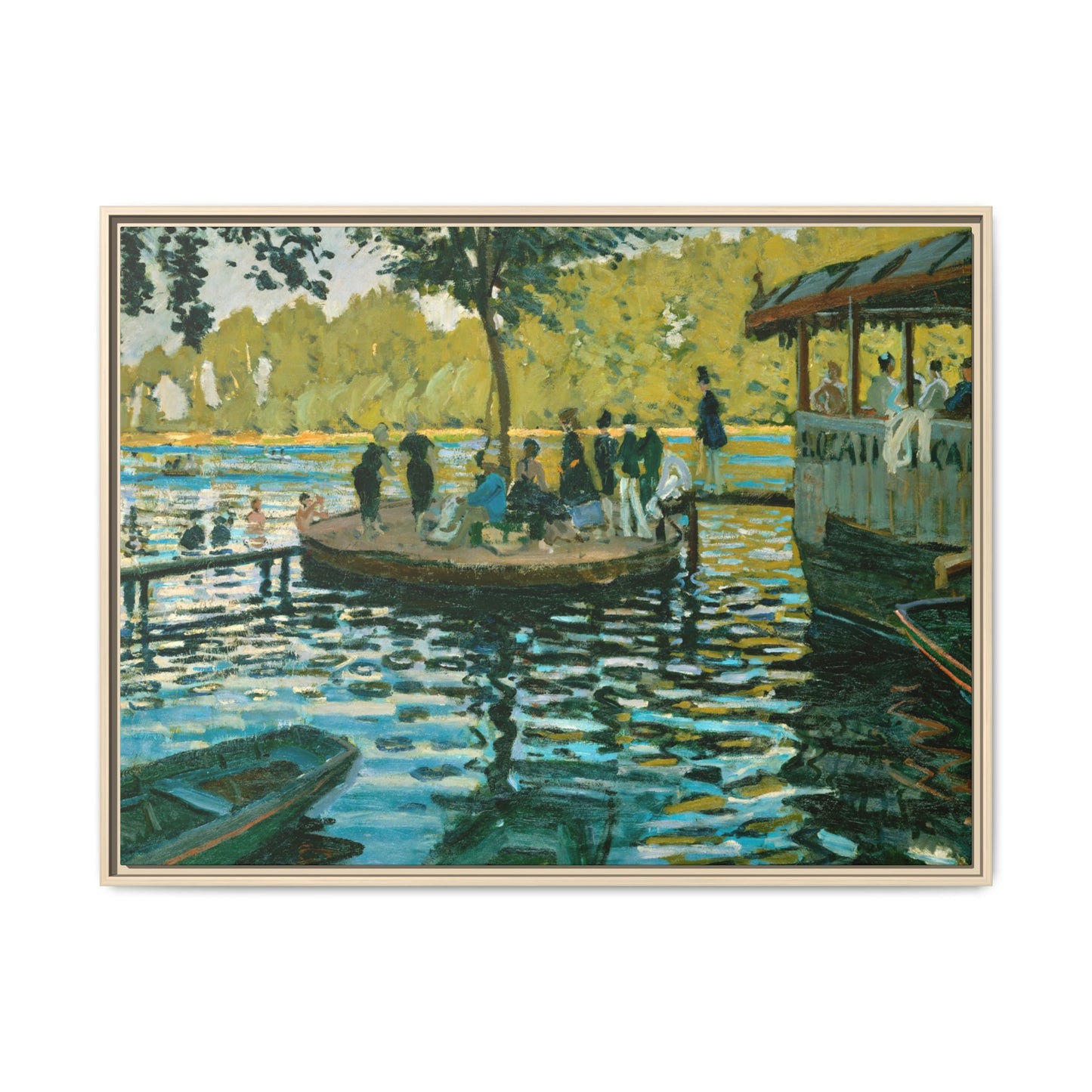 Monet, Claude - La Grenouillere (1869) - Matte Canvas, Framed