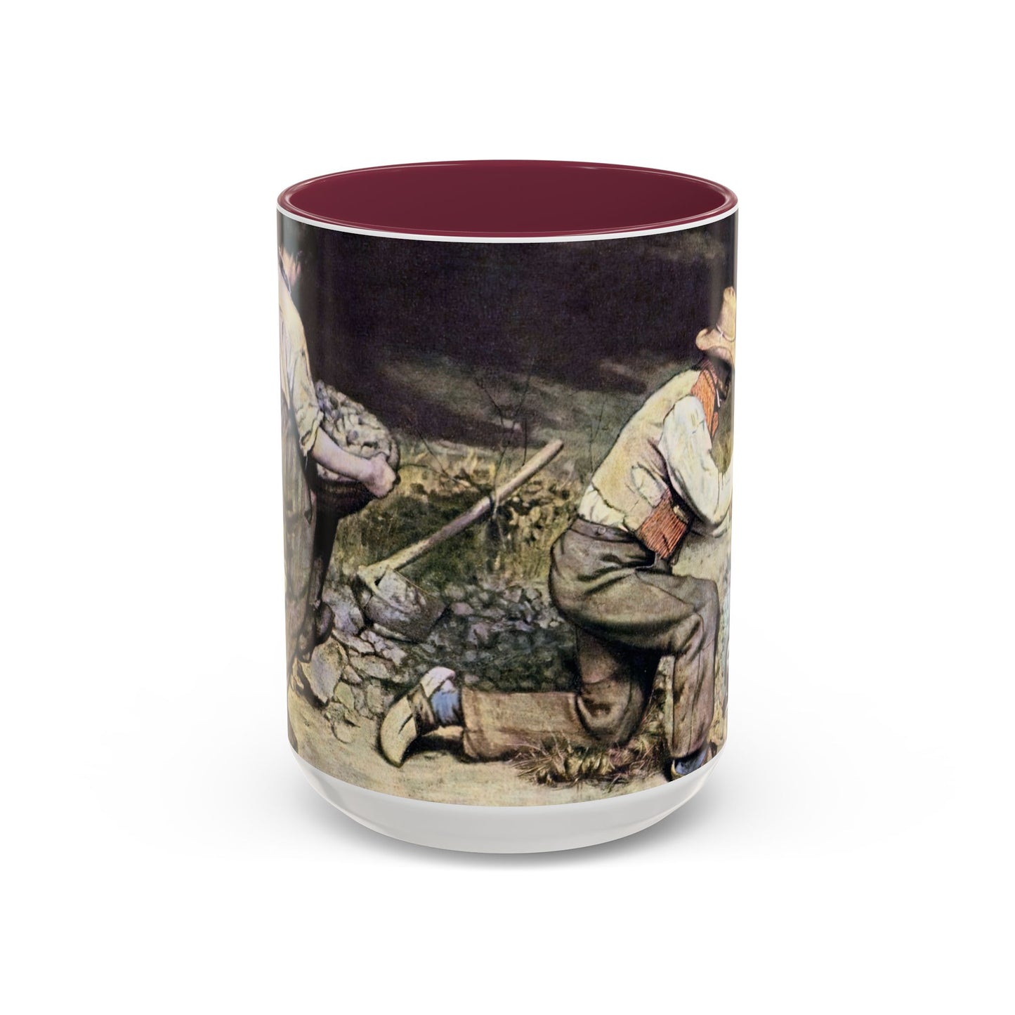 Courbet, Gustave - The Stone Breakers (1850) - Colorful Accent Mugs