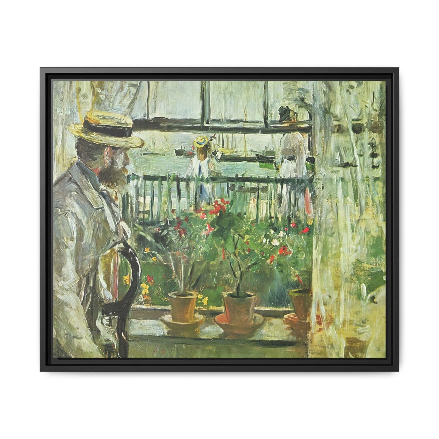 Morisot, Berthe - Eugene Manet on the Isle of Wight (1875) - Matte Canvas, Framed