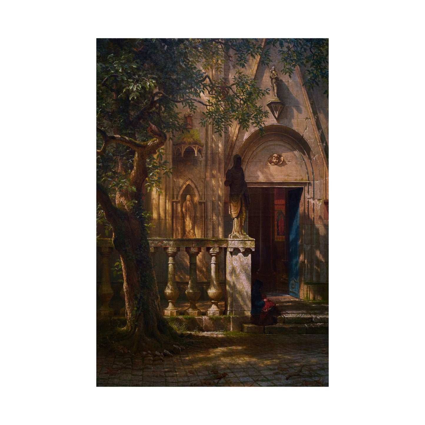 Bierstadt, Albert - Sunlight and Shadow  (1854) - Satin Posters